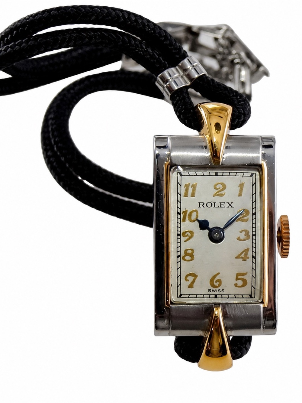 Vintage Rolex Steel & Gold Art Deco Ladies Wrist Watch circa 1920s